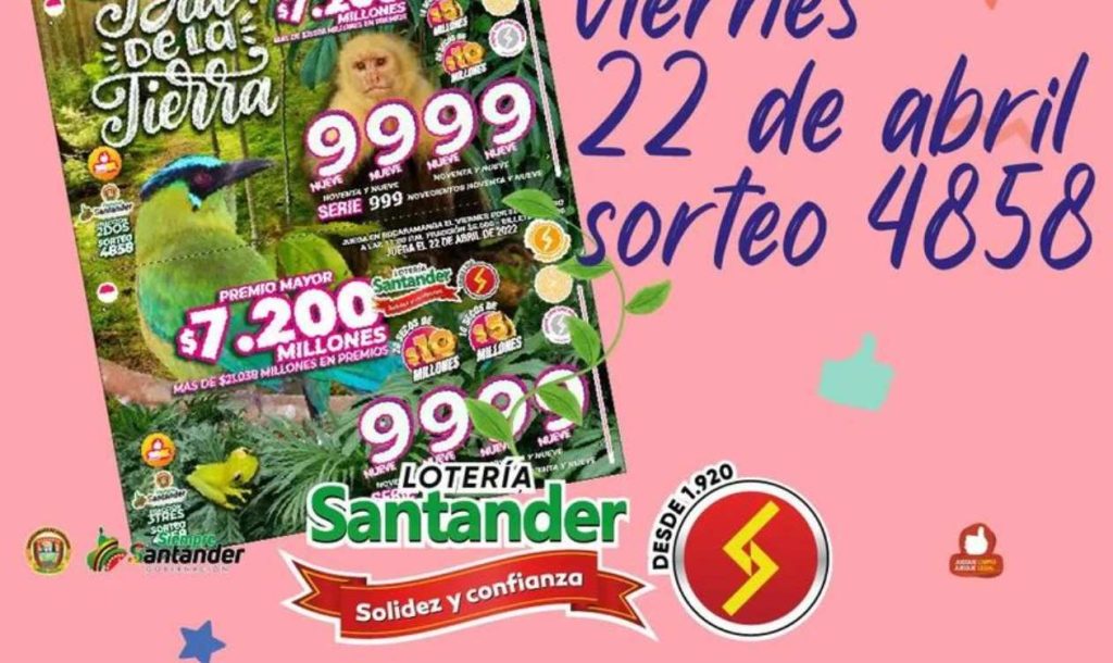 Lotería de Santander. Resultado sorteo 22 de abril 2022