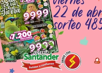 Lotería de Santander. Resultado sorteo 22 de abril 2022