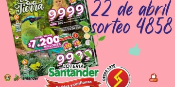 Lotería de Santander. Resultado sorteo 22 de abril 2022