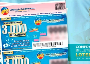 Lotería de Cundinamarca. Resultado sorteo del 11 de abril de 2022
