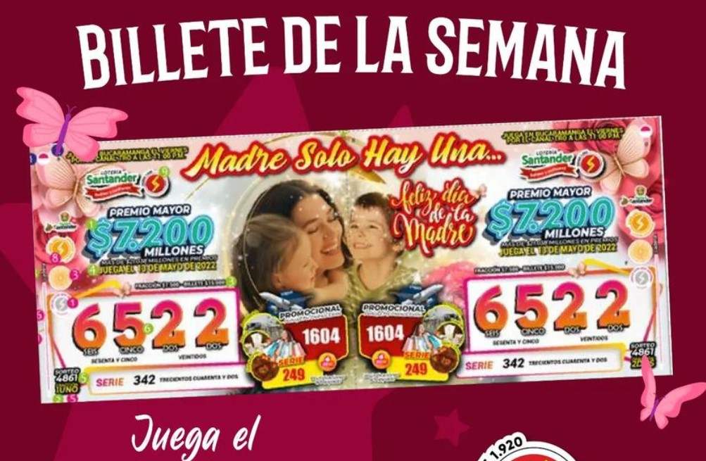 Lotería de Santander, resultado sorteo 13 de mayo 2022