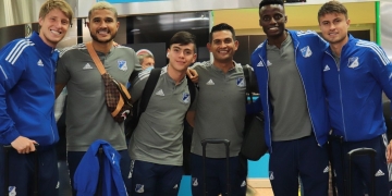 Barristas de Nacional recibieron a Millonarios en el aeropuerto