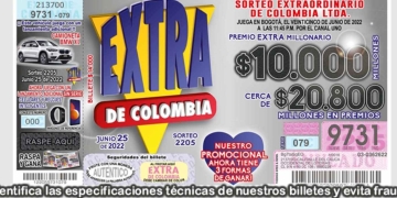 Resultado sorteo Extra de Colombia, 25 de junio 2022