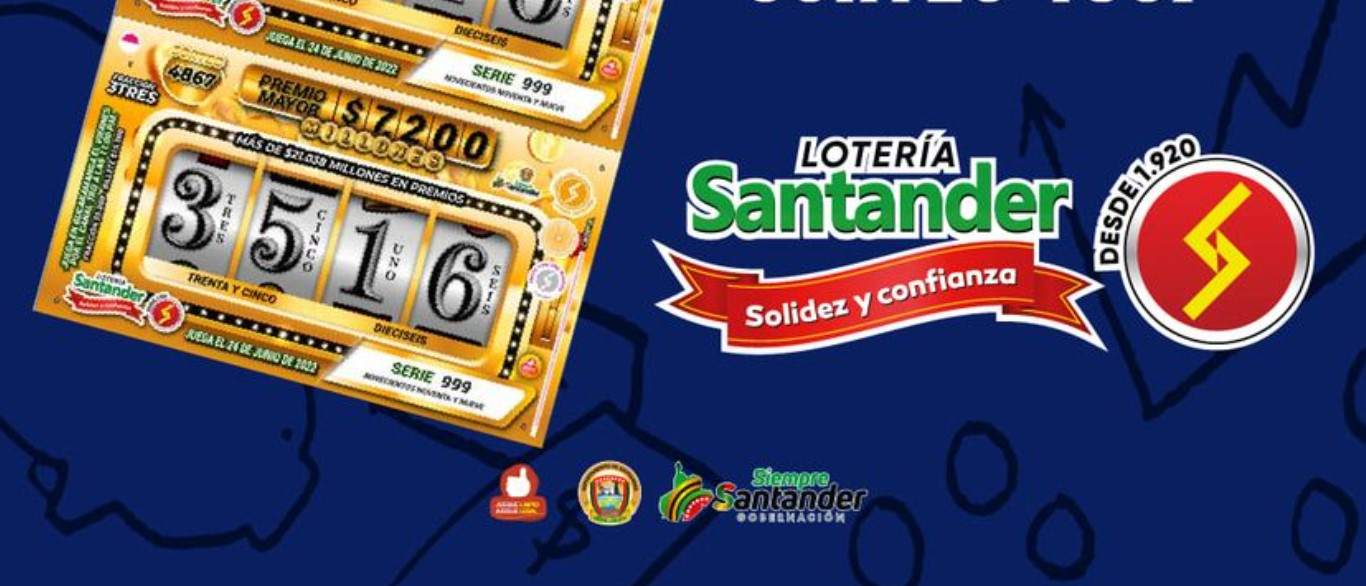 Resultado sorteo Lotería de Santander, 24 de junio 2022