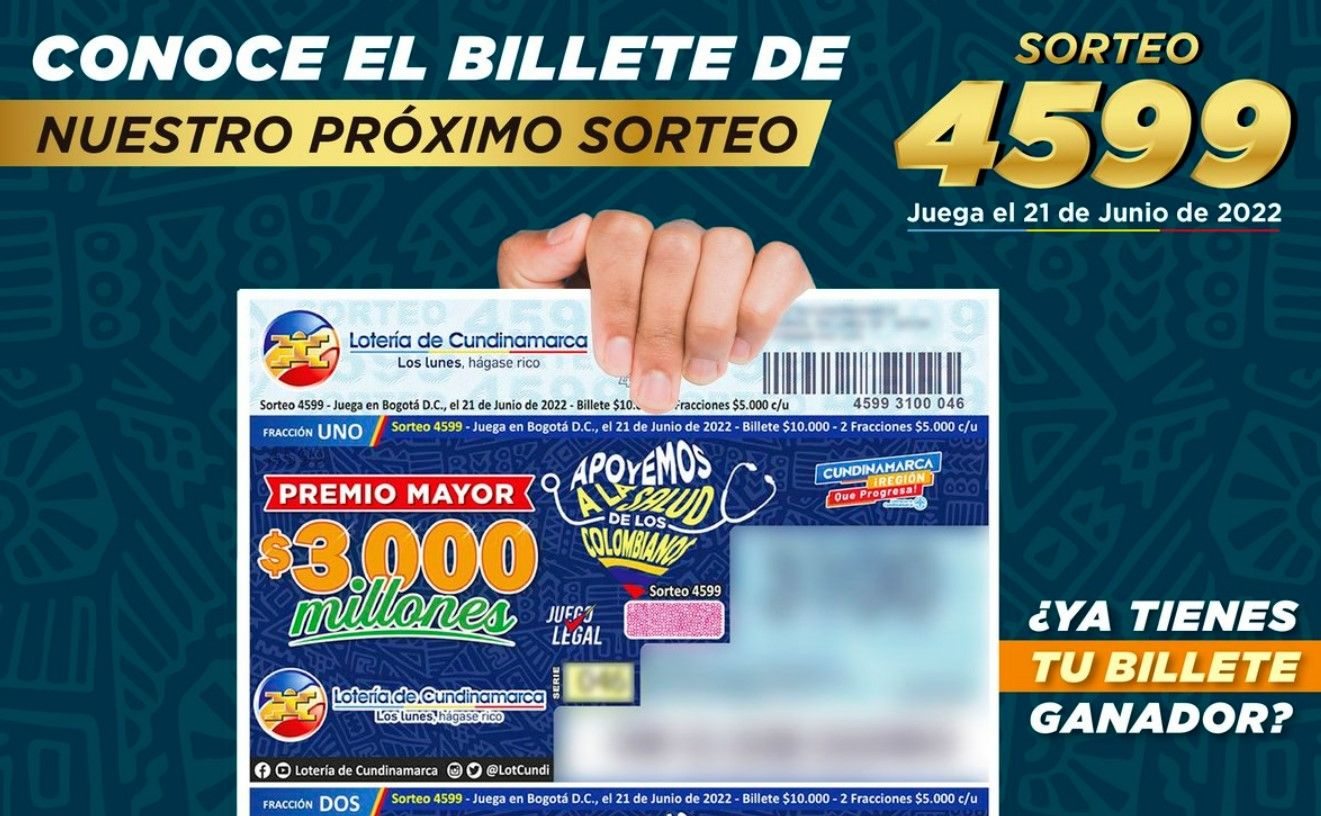 Resultado sorteo Lotería de Cundinamarca, 21 de junio 2022
