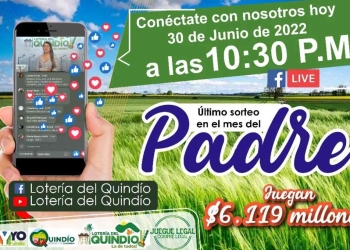 Lotería del Quindío, resultado sorteo 30 de junio 2022