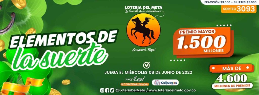 Resultado sorteo de la Lotería del Meta, 8 de junio 2022