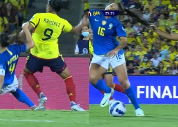 El codazo, la halada de pelo y el penal que el VAR no revisó en el Colombia vs. Brasil