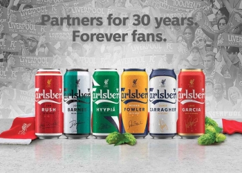 Carlsberg y Liverpool celebran 30 años de asociación con latas especiales
