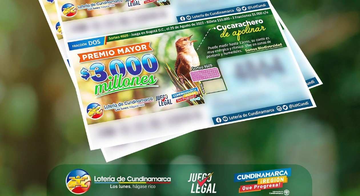 Lotería de Cundinamarca, resultado sorteo 29 de agosto 2022