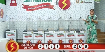 Lotería de Santander. Resultado sorteo del 26 de agosto 2022
