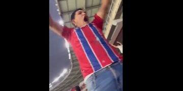 ¡Qué valiente! Hincha del Unión celebró en tribuna del Junior