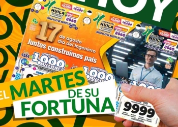 Resultado sorteo Lotería del Huila, 23 de agosto 2022