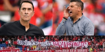 El trapo de la hinchada de América para Guimarães y Cruz Real