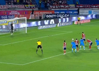 La estadística de los penaltis de Bacca en Junior