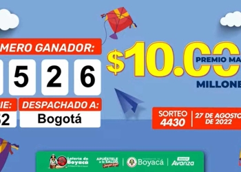 Lotería de Boyacá, resultado sorteo 27 de agosto 2022