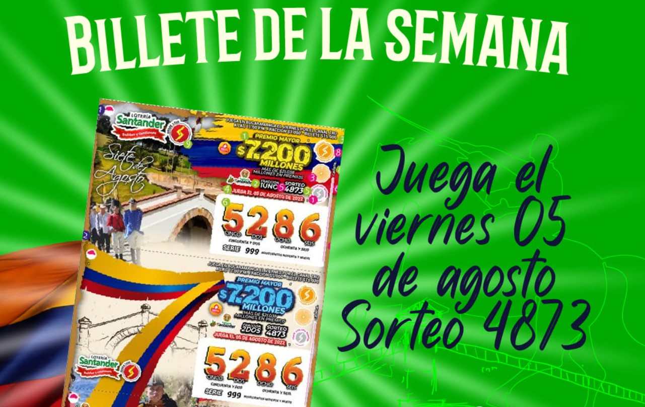 Resultado sorteo Lotería de Santander, 5 de agosto del 2022
