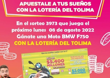 Lotería del Tolima, resultado del sorteo y premio mayor | 08/08/2022