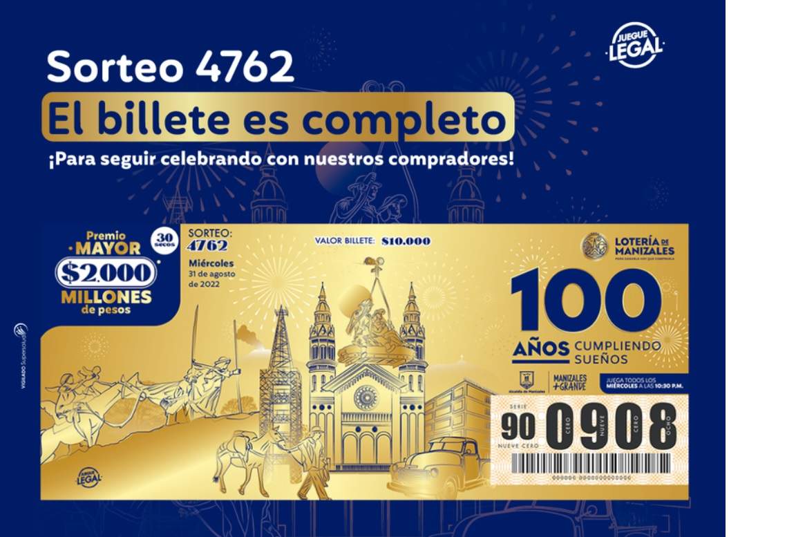 Resultado sorteo Lotería de Manizales, 31 de agosto 2022