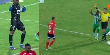 Polémica en el Atanasio: expulsión a Ricaurte y repetición del penalti de Nacional