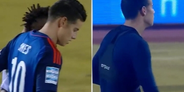 ¡No se acababa el partido y fue por la camiseta de James Rodríguez!