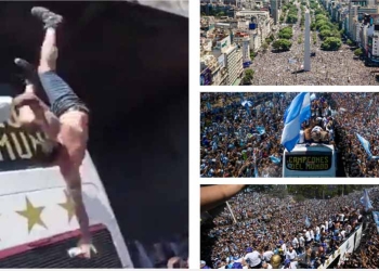 Videos: 4 millones de argentinos recibiendo al Campeón del Mundo y 2 se lanzaron al micro