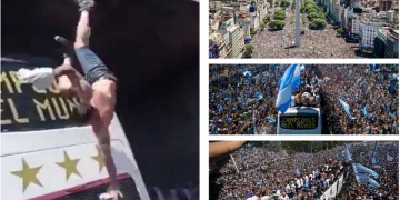 Videos: 4 millones de argentinos recibiendo al Campeón del Mundo y 2 se lanzaron al micro