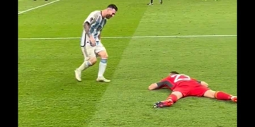 Viral: la imagen de Dibu Martínez y Leo Messi tras los penaltis