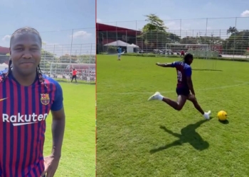 ¿No te sirve, Tulio? Rodallega se lució con sus tiros libres en la sede de América