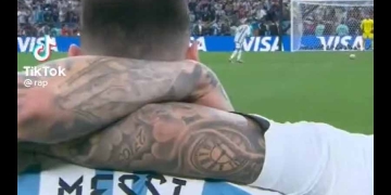 El último penalti desde la mirada de Messi… ¿y dice, “vamos Diego, dáselo”?