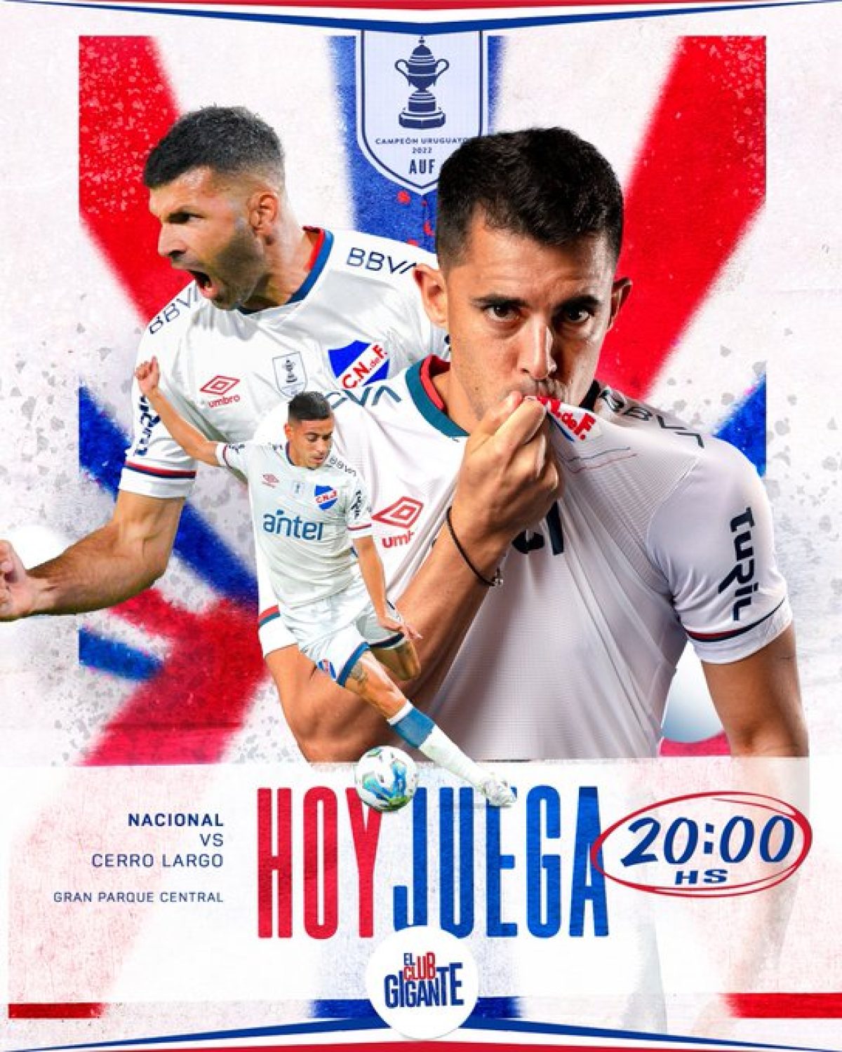 Cerro Largo vs Nacional por la Primera División de Uruguay. Hora