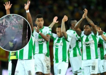 Nacional: en medio de la celebración, le cayó un volador a un jugador y lo lastimó