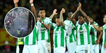 Nacional: en medio de la celebración, le cayó un volador a un jugador y lo lastimó