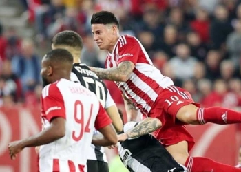 James ante PAOK: el casi golazo y a cuánto quedó Olympiacos del liderato