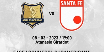 Águilas Doradas vs. Santa Fe por Copa Sudamericana: árbitro, estadio y por dónde verlo