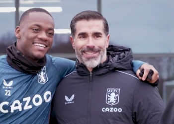 La visita de Juan Pablo Ángel a Jhon Jader Durán en el Aston Villa