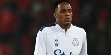 Yerry Mina y el sexto partido sin minutos en el Everton