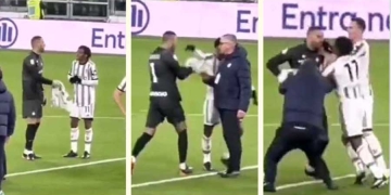 El video completo de la pelea entre Cuadrado y Handanovic