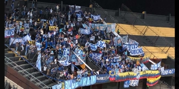 Video: la hinchada que acompañó a Millonarios en la visita a Peñarol