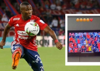 Juan David Mosquera en modo hincha. ¡Así cantó ante el Pasto!