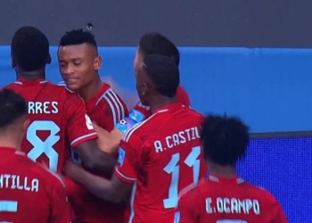 Óscar Cortés marca el primer gol de Colombia en el Mundial Sub-20 2023
