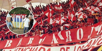 Roban banderas de barra popular del América de Cali mientras estaban en concierto