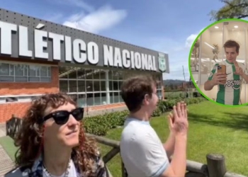 Jero Freixas visitó la sede de Atlético Nacional y así reaccionó al ver las 2 Libertadores