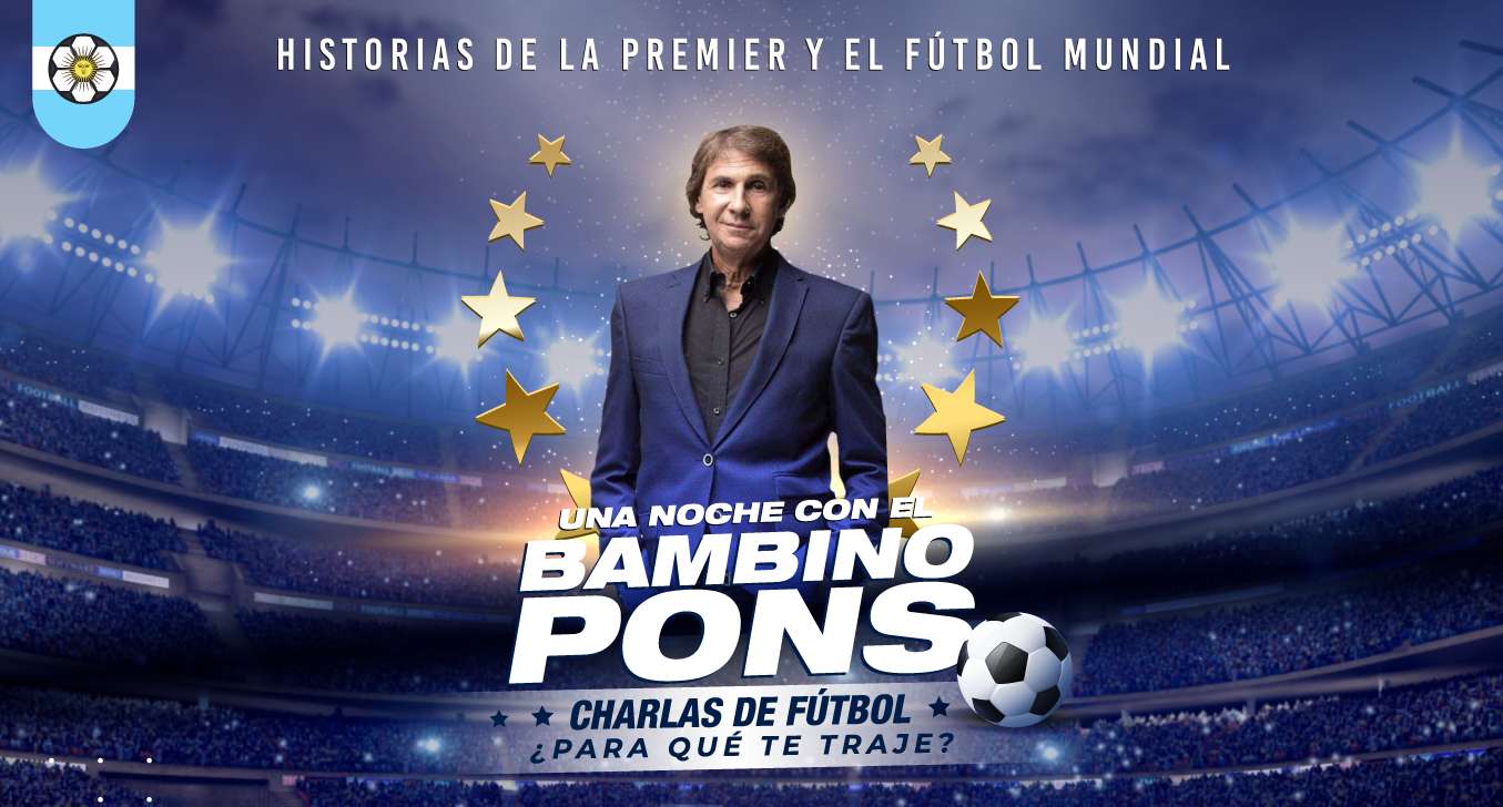 Una noche con el Bambino Pons, charlas de fútbol