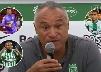 La versión del DT de Atlético Nacional sobre Kevin Mier, Tomás Ángel y Dorlan Pabón