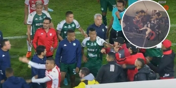 Video: trifulca entre Santa Fe y Deportivo Cali siguió en los camerinos
