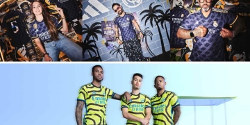 Los segundos uniformes adidas de Real Madrid y Arsenal