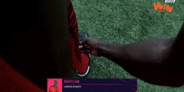 La ‘Body-Cam’ de Win Sports en la camiseta de Adrián Ramos
