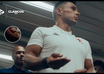 La arenga de Lucas González: con el casco de un gladiador