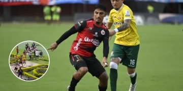Otro escándalo en la B: ¡Partido entre Cúcuta vs. Barranquilla terminó en batalla campal!